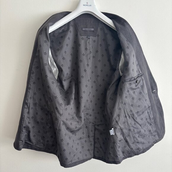 John Varvatos Grey/Brown Peak Lapel Single Button Linen Sport Coat/ Blazer - 40 - Picture 11 of 13